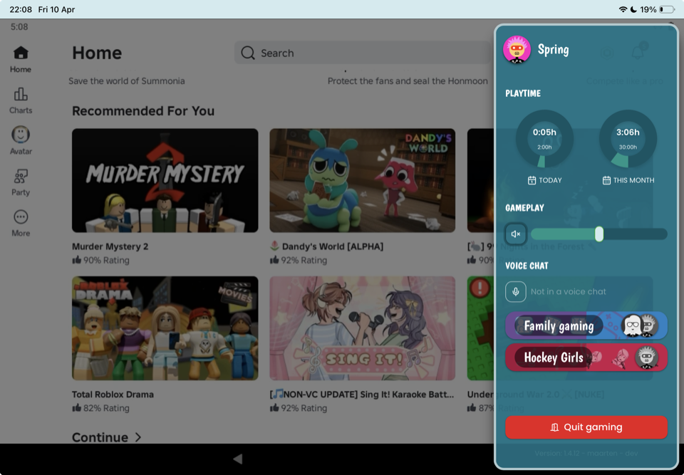 Roblox game library with recommended games